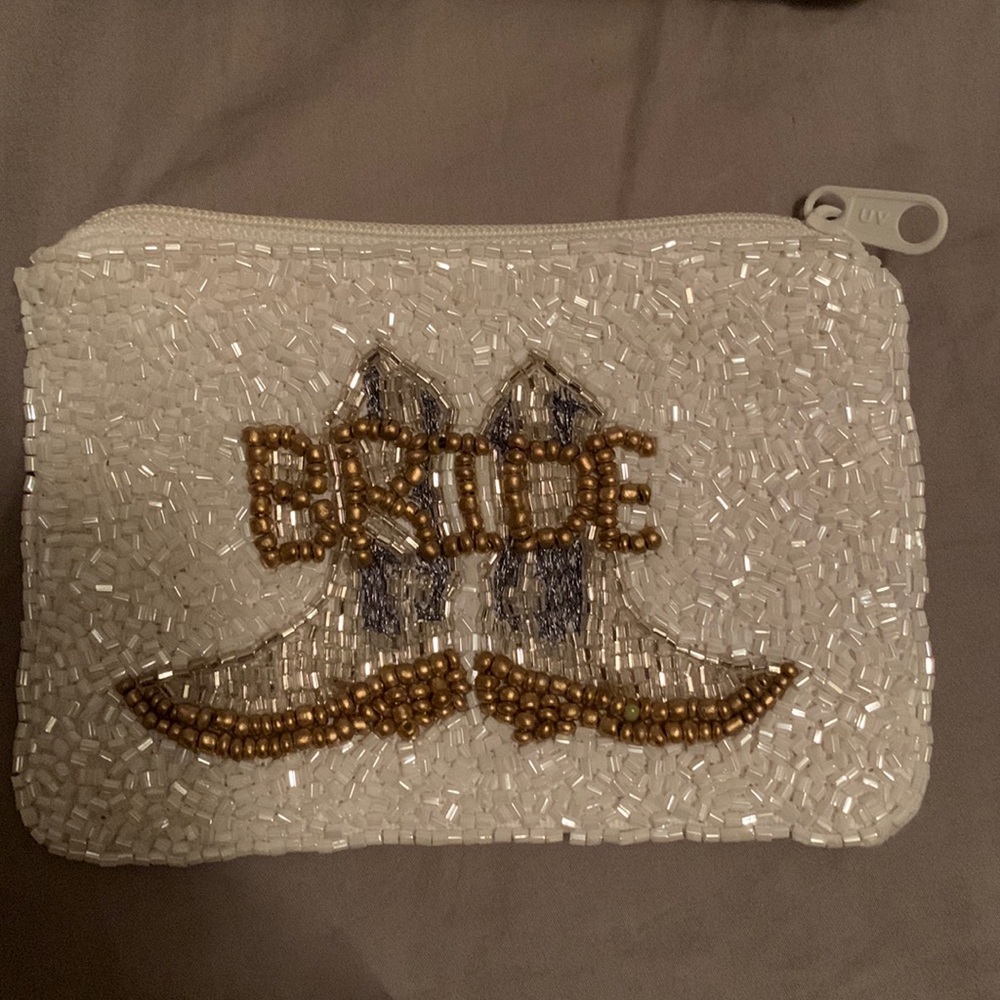 Beaded bridal coin purse